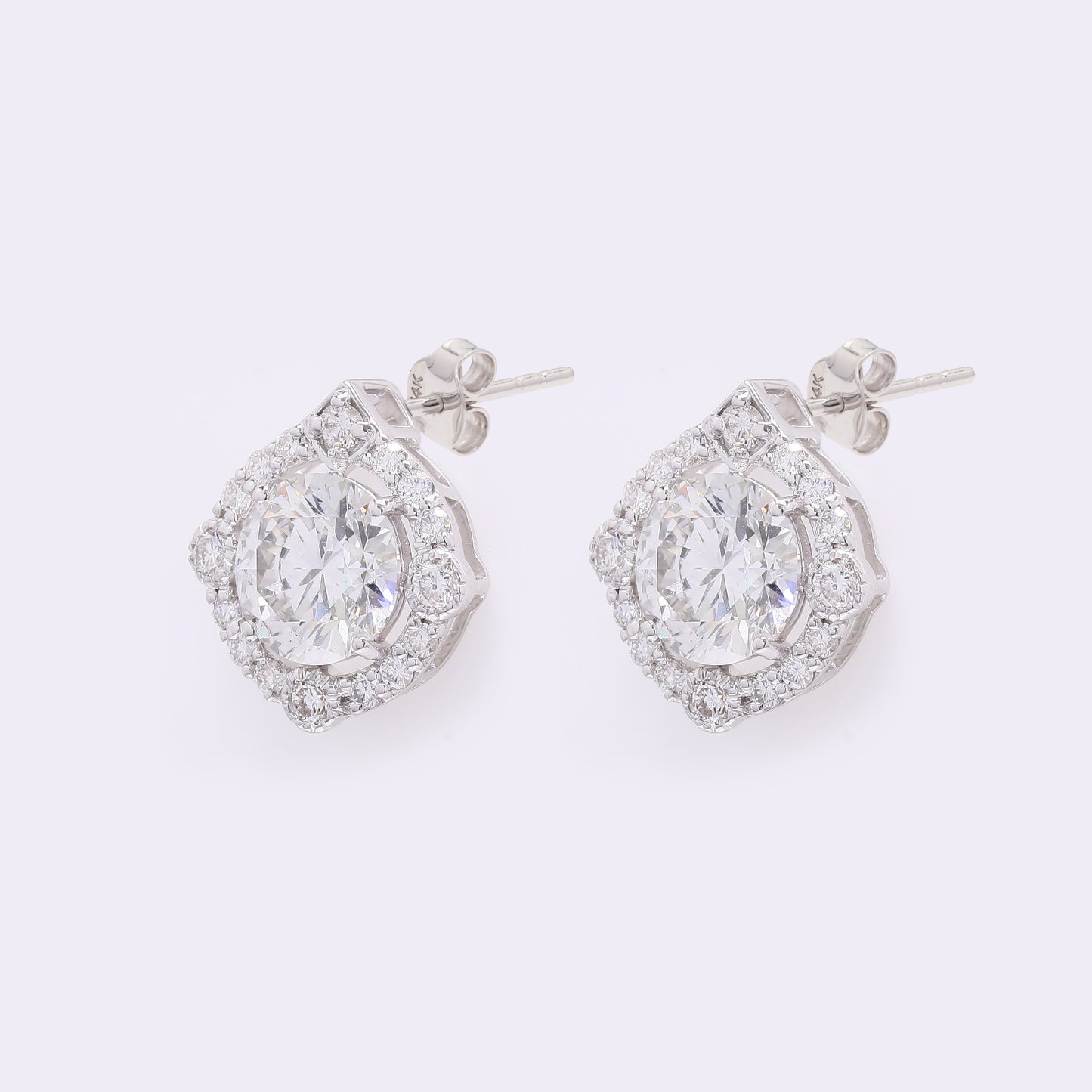 3.64 Carats Lab Grown Diamond 14K Gold Earrings