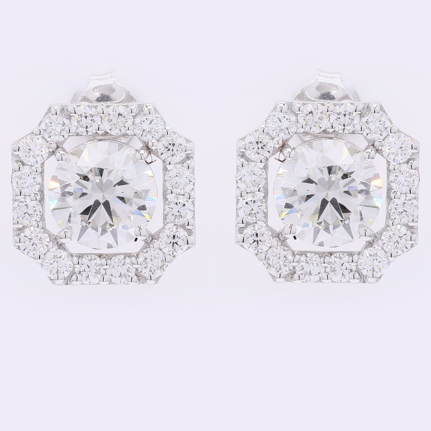 4.16 Carats Lab Grown Diamond 14K Gold Earrings