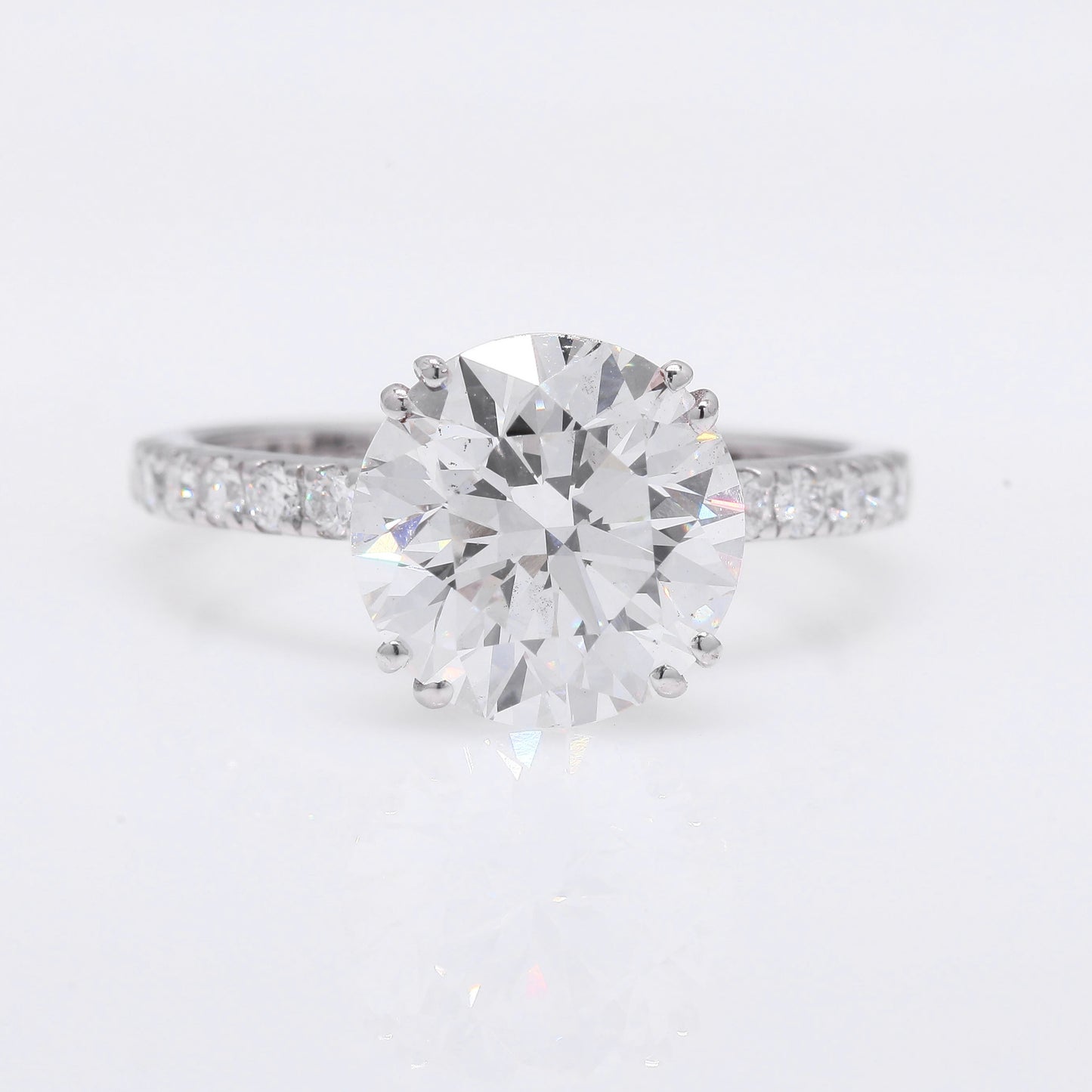4.14 Ct Round Brilliant Lab Grown Diamond 950 Platinum Ring