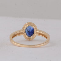 1.59 Ct Oval Sapphire 9K Gold Ring