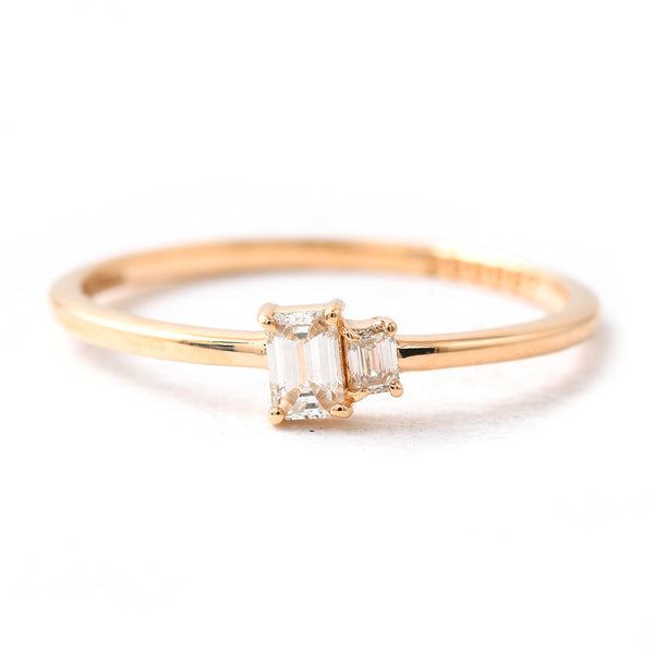 0.19 Ct Octagon Diamond 14K Gold Ring