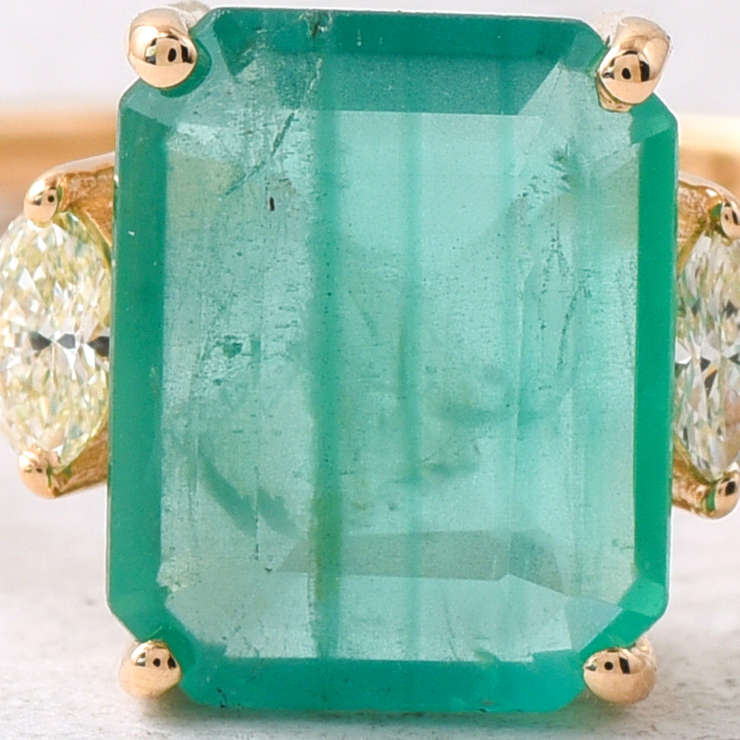 1.72 Ct Octagon Step Cut Natural Emerald 14K Gold Ring