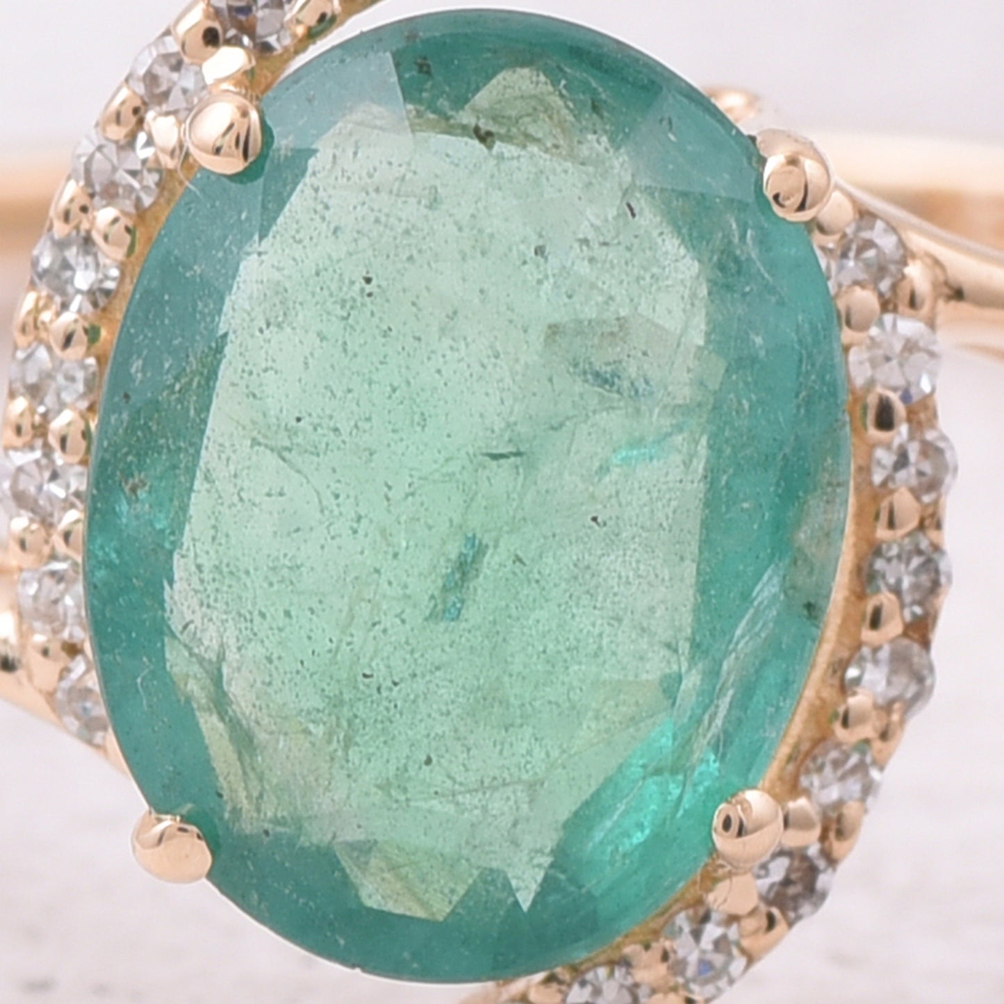 1.60 Ct Oval Natural Emerald 14K Gold Ring