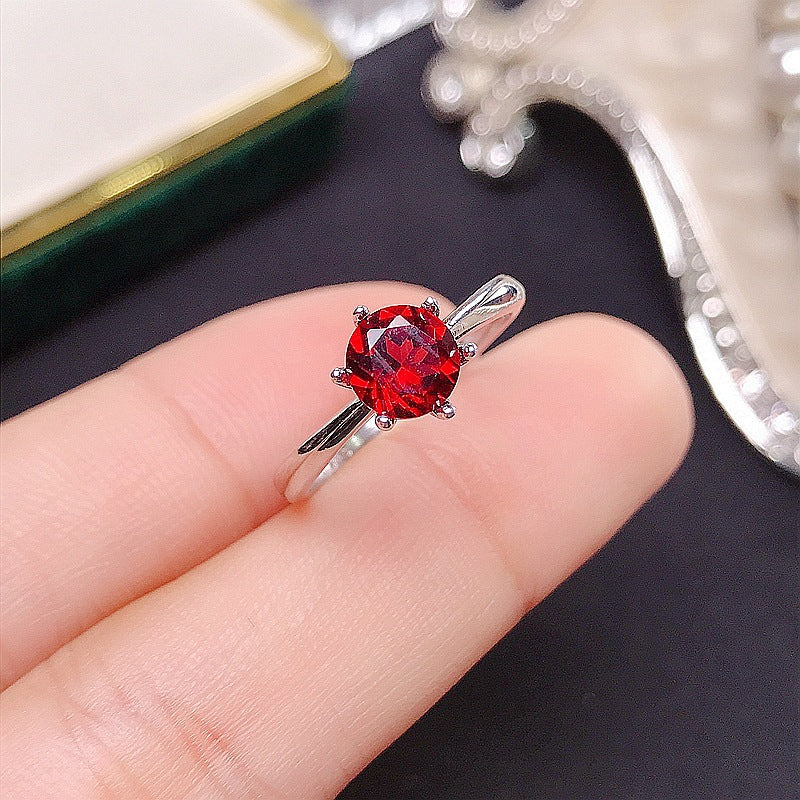 Garnet 925 Sterling Silver Ring