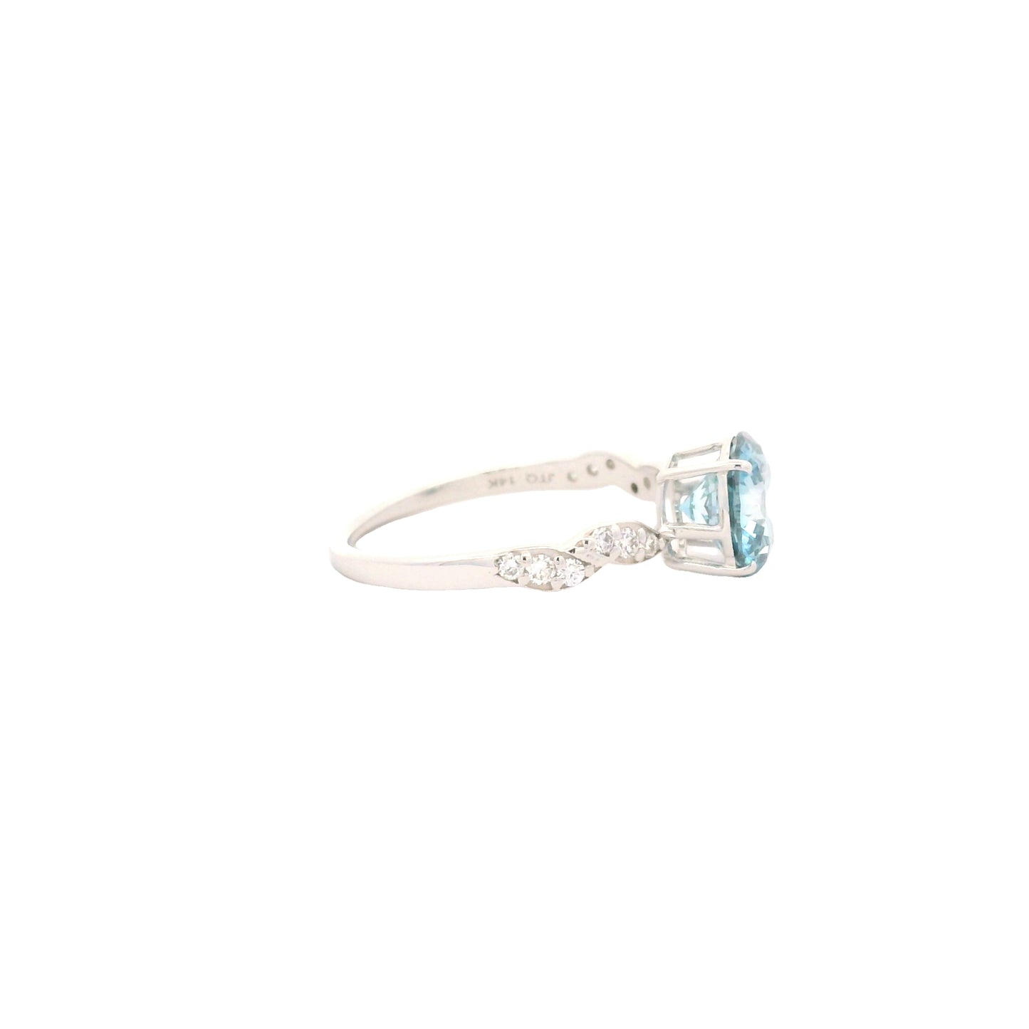 1.95 Carats Blue Lab Grown Diamond 14K Gold Ring