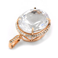 10.81 Ct Oval Mixed Cut Natural Topaz 14K Gold Pendant