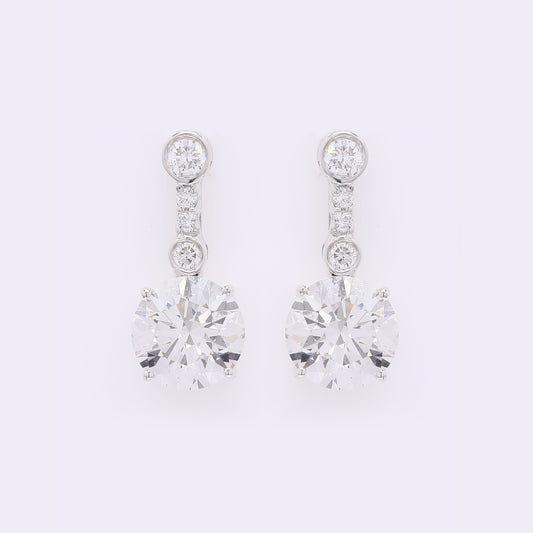 3.29 Carats Lab Grown Diamond 14K Gold Earrings