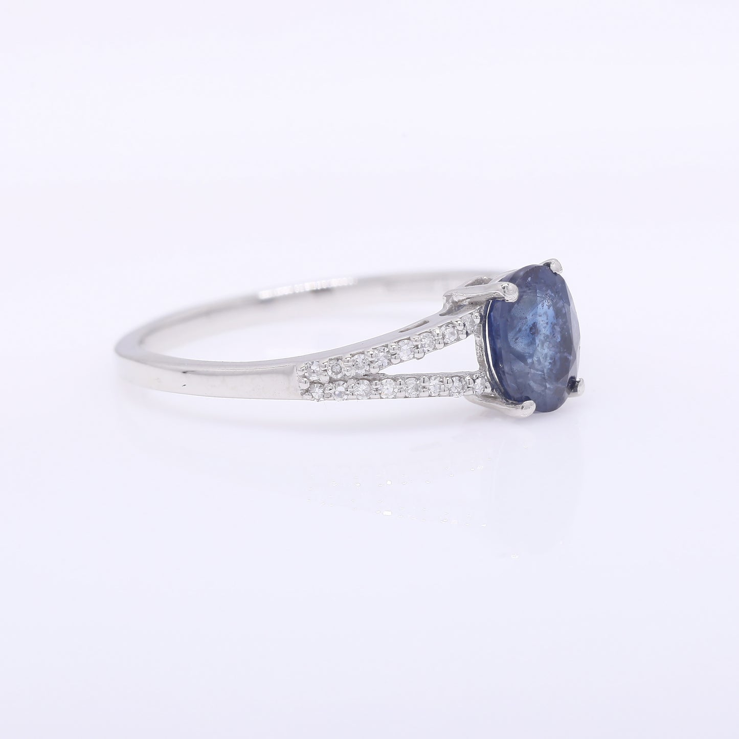 1.22 Ct Oval Mixed Cut Natural Sapphire 950 Platinum Ring