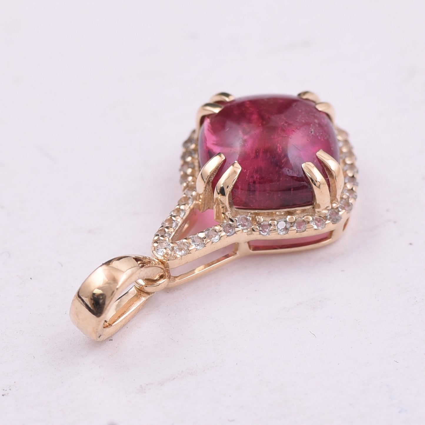 2.38 Ct Cushion Tourmaline 9K Gold Pendant
