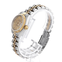 Pre-owned Rolex Datejust 69173 Champagne Bar U-number Women's