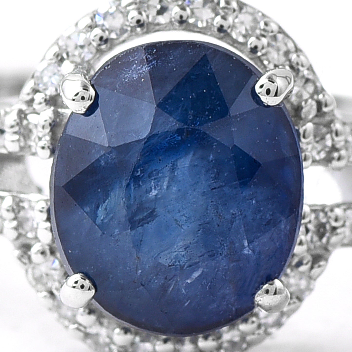 1.90 Ct Oval Sapphire 950 Platinum Ring