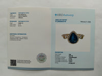 2.33 Ct Pear Mixed Cut Natural Sapphire 14K Gold Ring