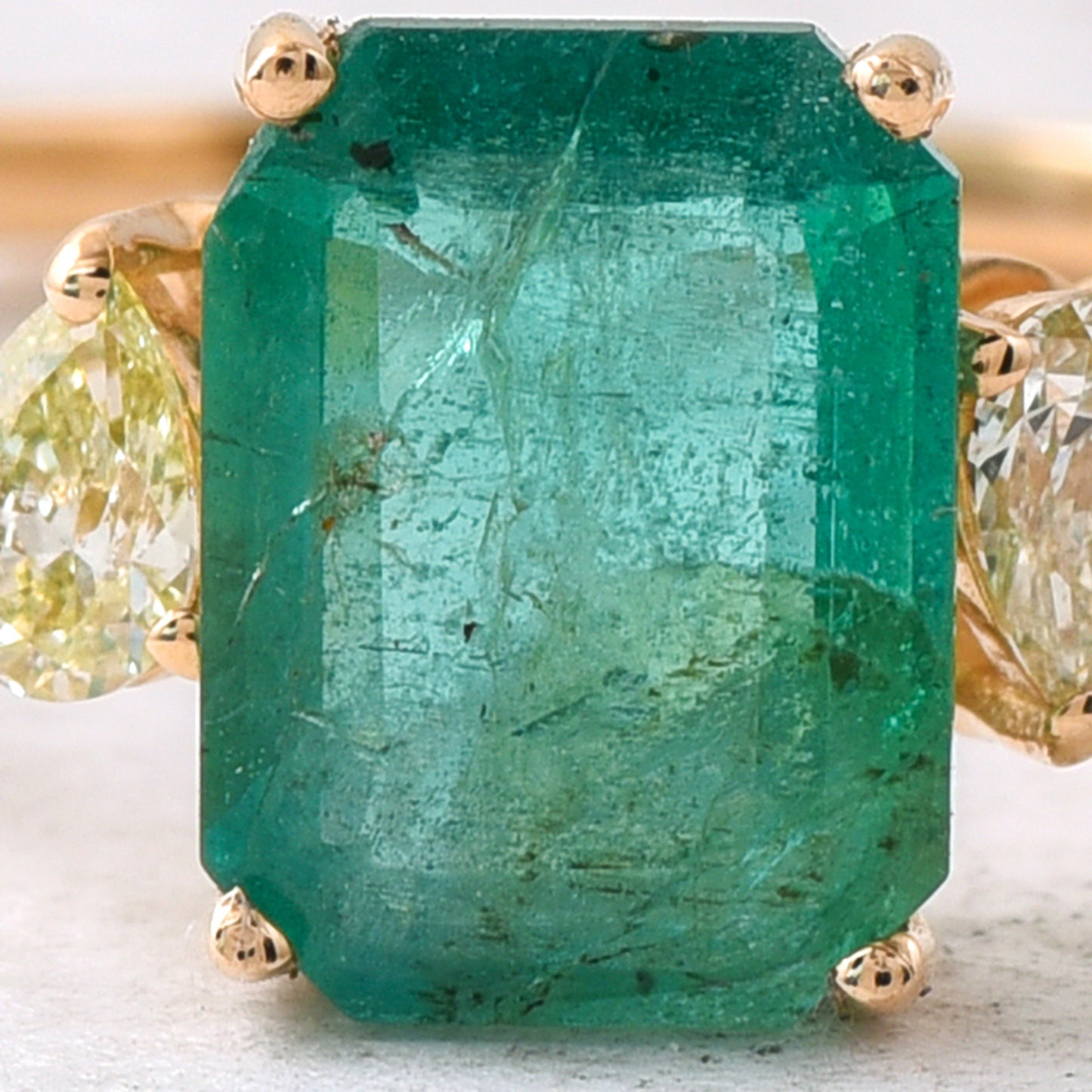 1.39 Ct Octagon Step Cut Natural Emerald 14K Gold Ring