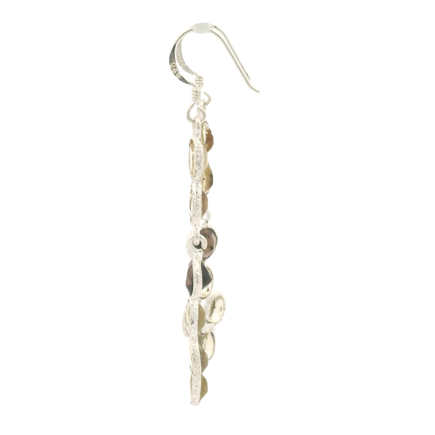 7.60 Ct Citrine, Smoky Quartz 925 Sterling Silver Earrings