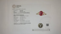 2.28 Ct Oval Mixed Cut Lab Grown Ruby 14K Gold Ring
