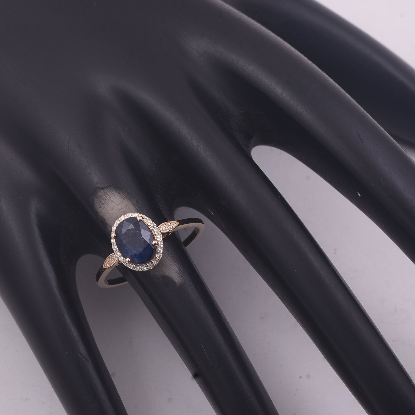 2.03 Ct Oval Mixed Cut Natural Sapphire 14K Gold Ring