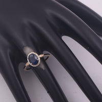 2.03 Ct Oval Mixed Cut Natural Sapphire 14K Gold Ring