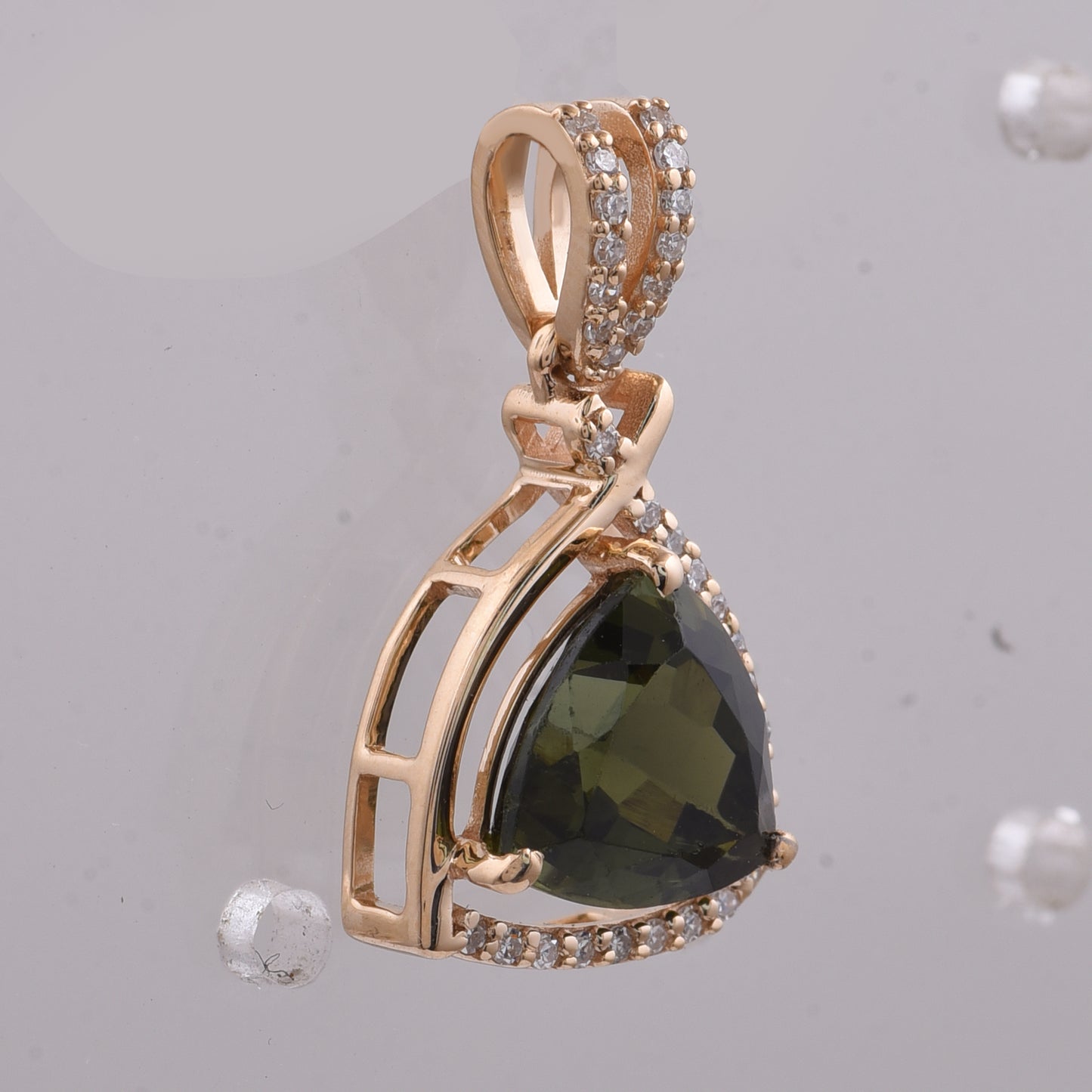 2.10 Ct Triangle Natural Tourmaline 14K Gold Pendant