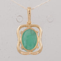 2.44 Ct Oval Emerald 9K Gold Pendant