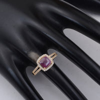 2.15 Ct Cushion Fancy Sapphire 9K Gold Ring