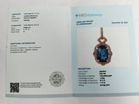 1.82 Ct Cushion Mixed Cut Natural Sapphire 14K Gold Pendant