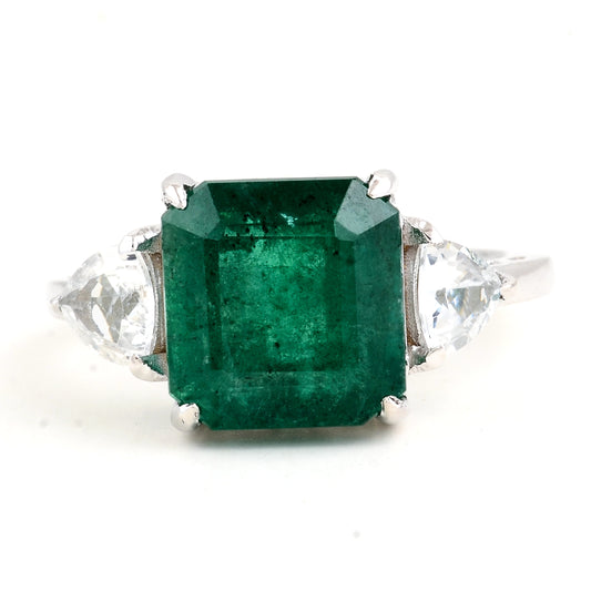 6.00 Carat Natural Beryl Emerald 14K Gold Ring