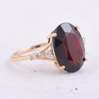 6.10 Ct Oval Natural Garnet 14K Gold Ring
