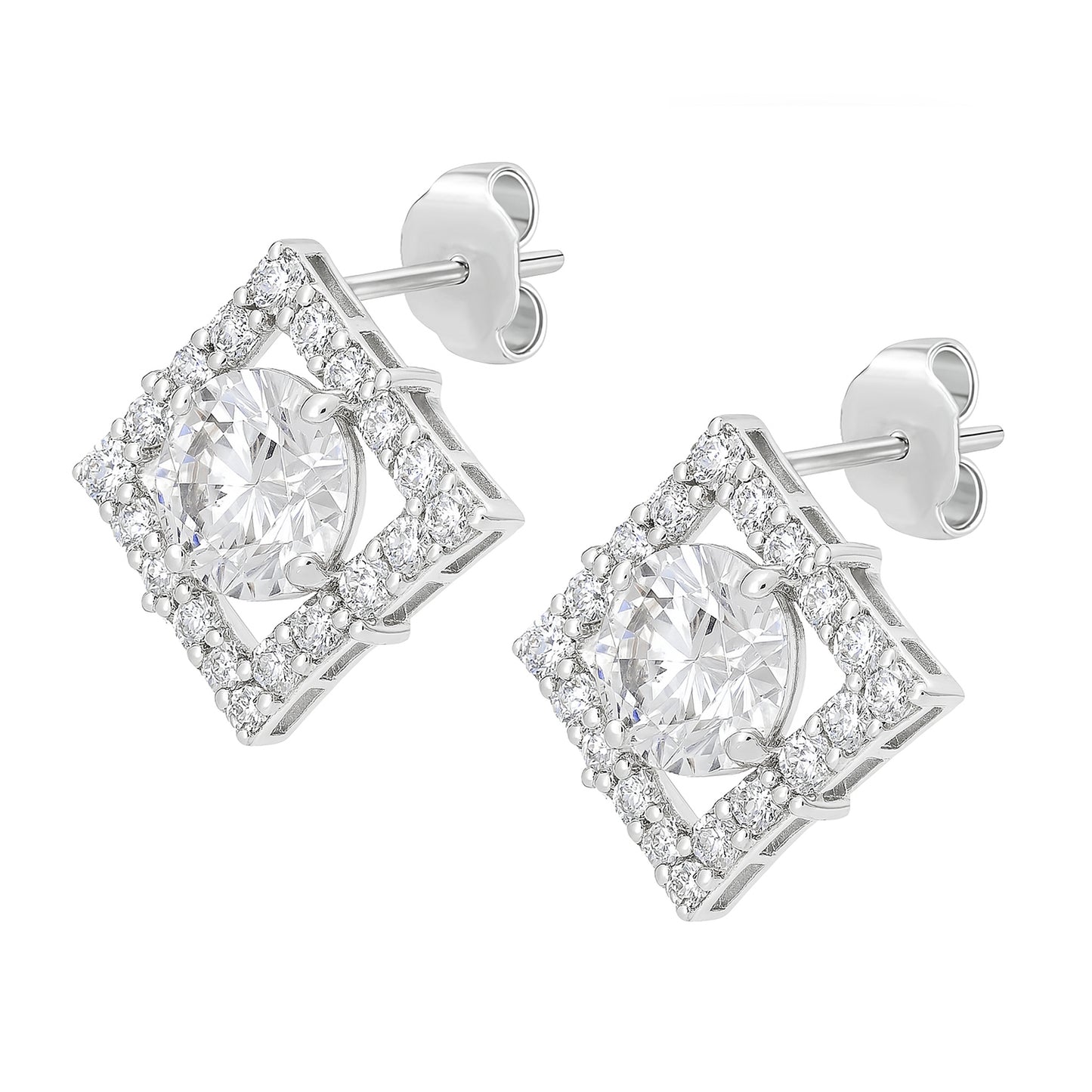 3.80 Carats Lab Grown Diamond 14K Gold Earrings