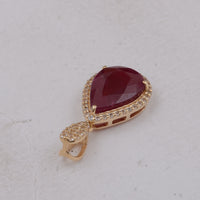 2.64 Ct Pear Ruby 9K Gold Pendant