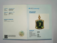 8.30 Ct Octagon Natural Eridot 14K Gold Pendant