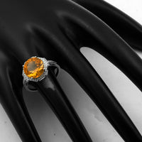 2.65 Ct Round Mixed Cut Natural Fire Opal 950 Platinum Ring