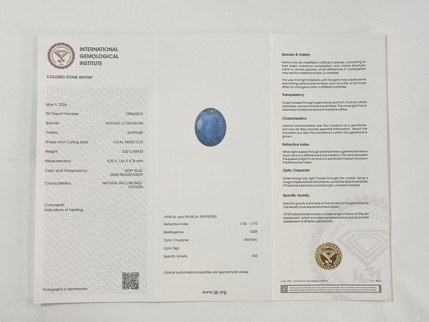 3 Natural Corundum Sapphire Oval Mixed Cut Gemstone