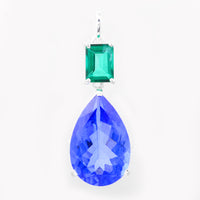 15.08 Ct Pear Tz Color Topaz, Green Topaz, 925 Sterling Silver Pendant