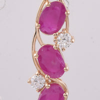 2.35 Ct Oval Natural Ruby 14K Gold Pendant