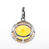 2.50 Ct Round Mixed Cut Natural Fire Opal 950 Platinum Pendant