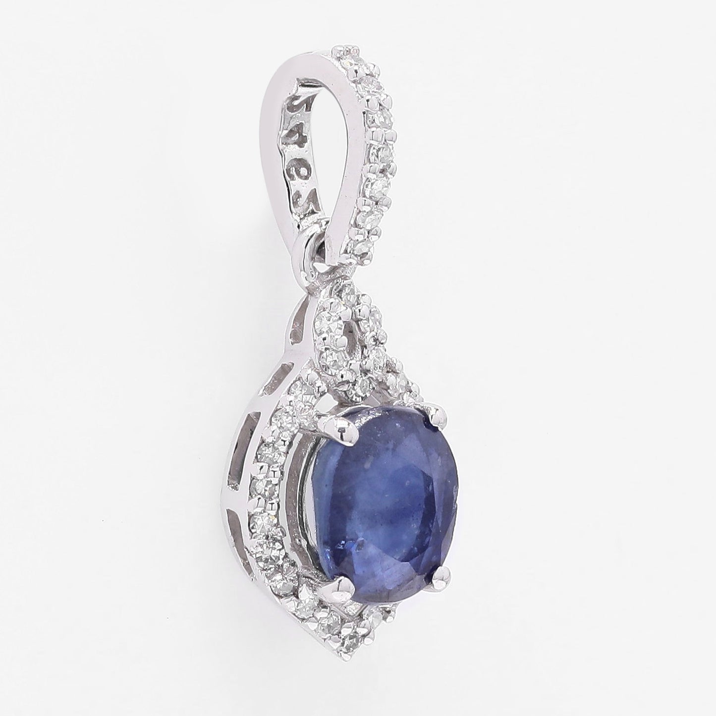 1.17 Ct Oval Mixed Cut Natural Sapphire 950 Platinum Pendant