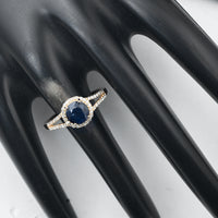 1.67 Ct Round Mixed Cut Natural Sapphire 14K Gold Ring