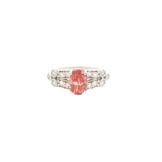 1.32 Carats Pink Lab Grown Diamond 14K Gold Ring