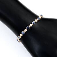 4.45 Ct Oval Sapphire 14K Gold Bracelet