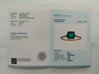 1.78 Ct Octagon Step Cut Natural Emerald 14K Gold Ring