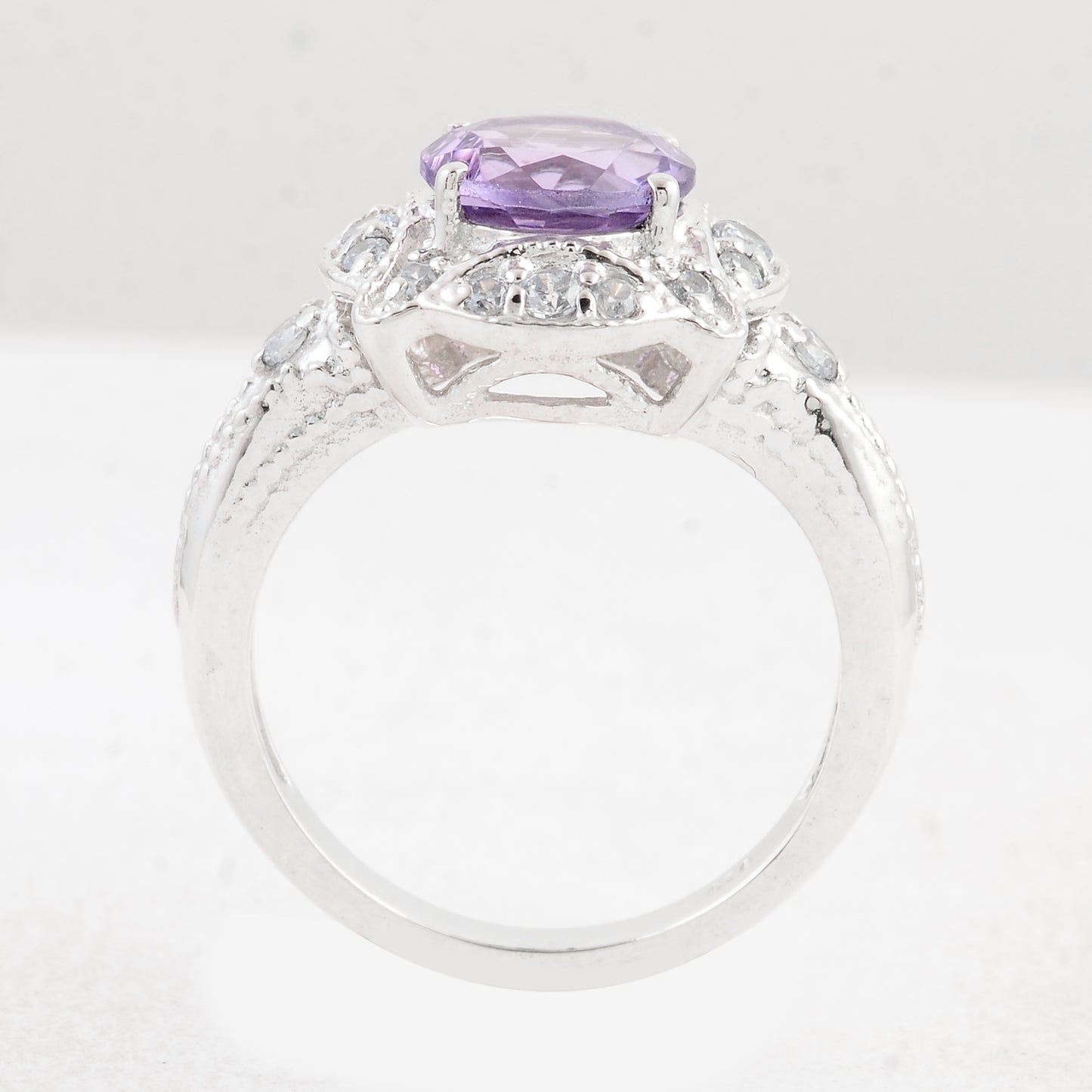 2.38 Ct Round Amethyst 925 Sterling Silver Ring