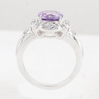 2.38 Ct Round Amethyst 925 Sterling Silver Ring