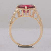 3.62 Ct Trillion Tourmaline 9K Gold Ring