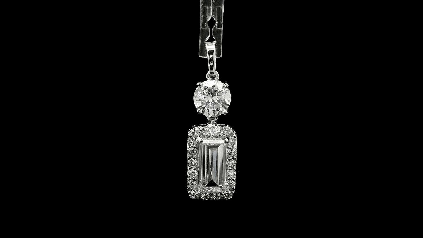 2.97 Carats Lab Grown Diamond 14K Gold Pendant