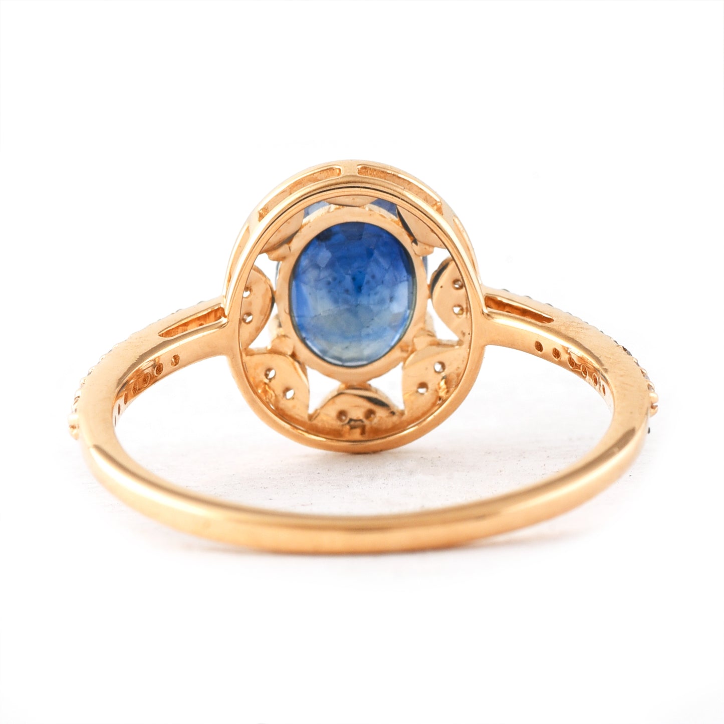 1.69 Ct Oval Mixed Cut Natural Sapphire 14K Gold Ring