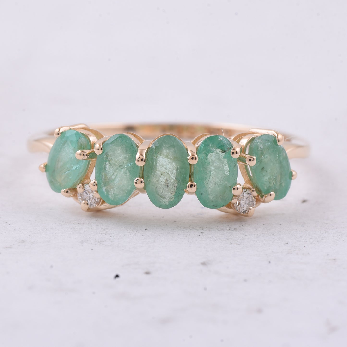 1.19 Ct Oval Natural Emerald 14K Gold Ring