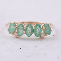 1.19 Ct Oval Natural Emerald 14K Gold Ring
