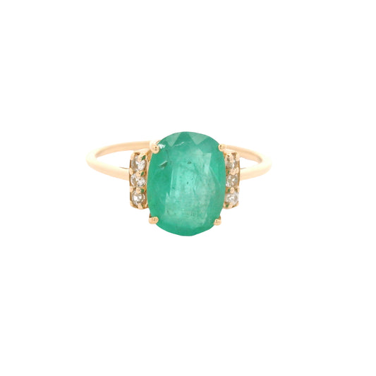 2.09 Ct Cushion Emerald 14K Gold Ring