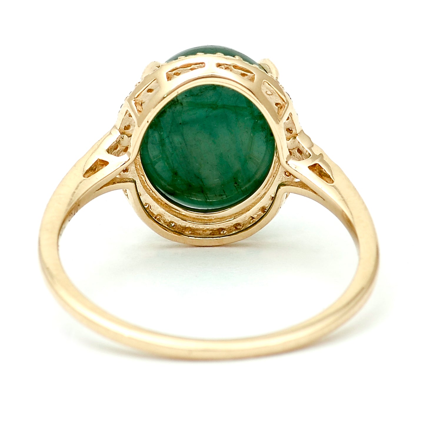 4.36 Ct Oval Natural Emerald 14K Gold Ring