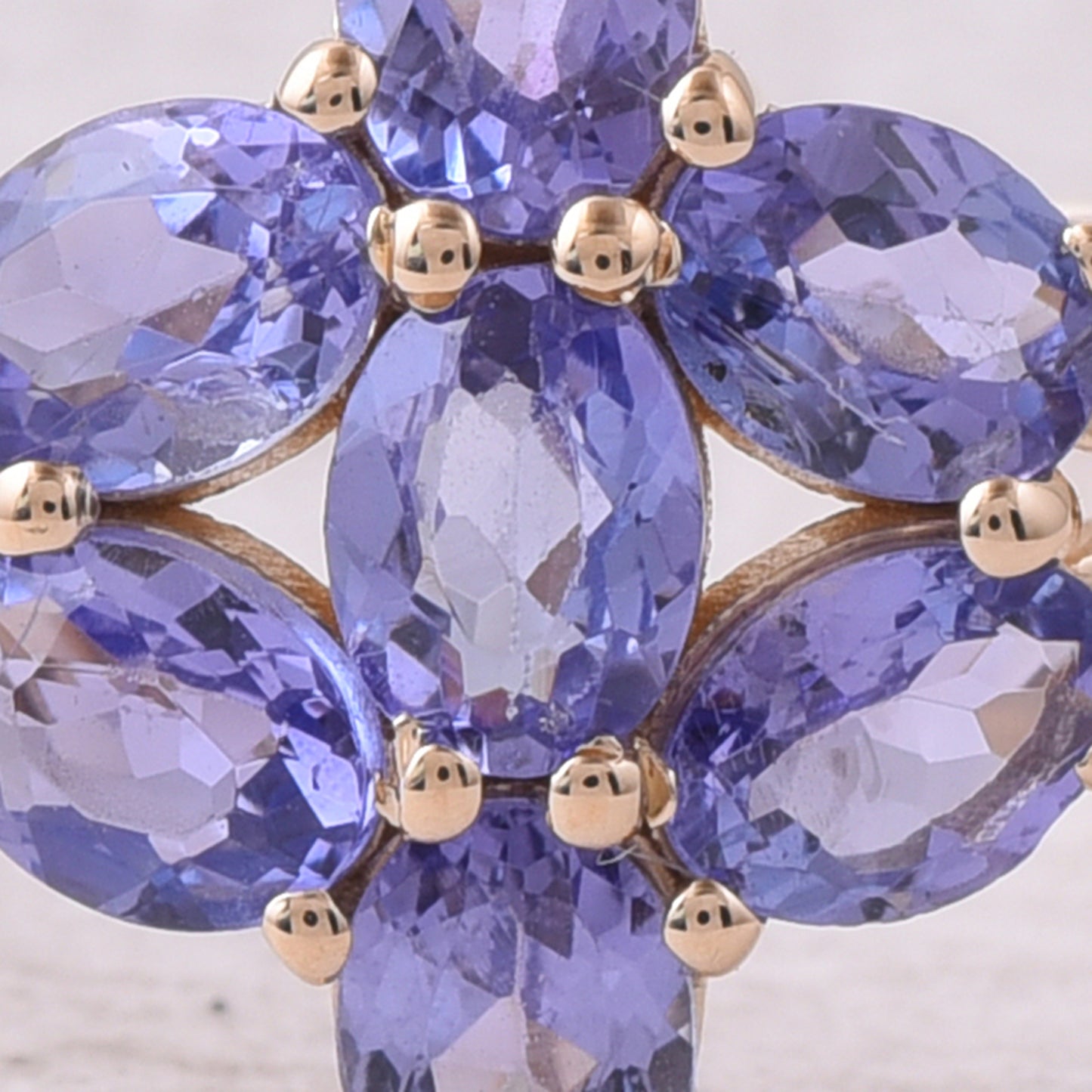 1.22 Ct Oval Mixed Cut Natural Tanzanite 14K Gold Ring